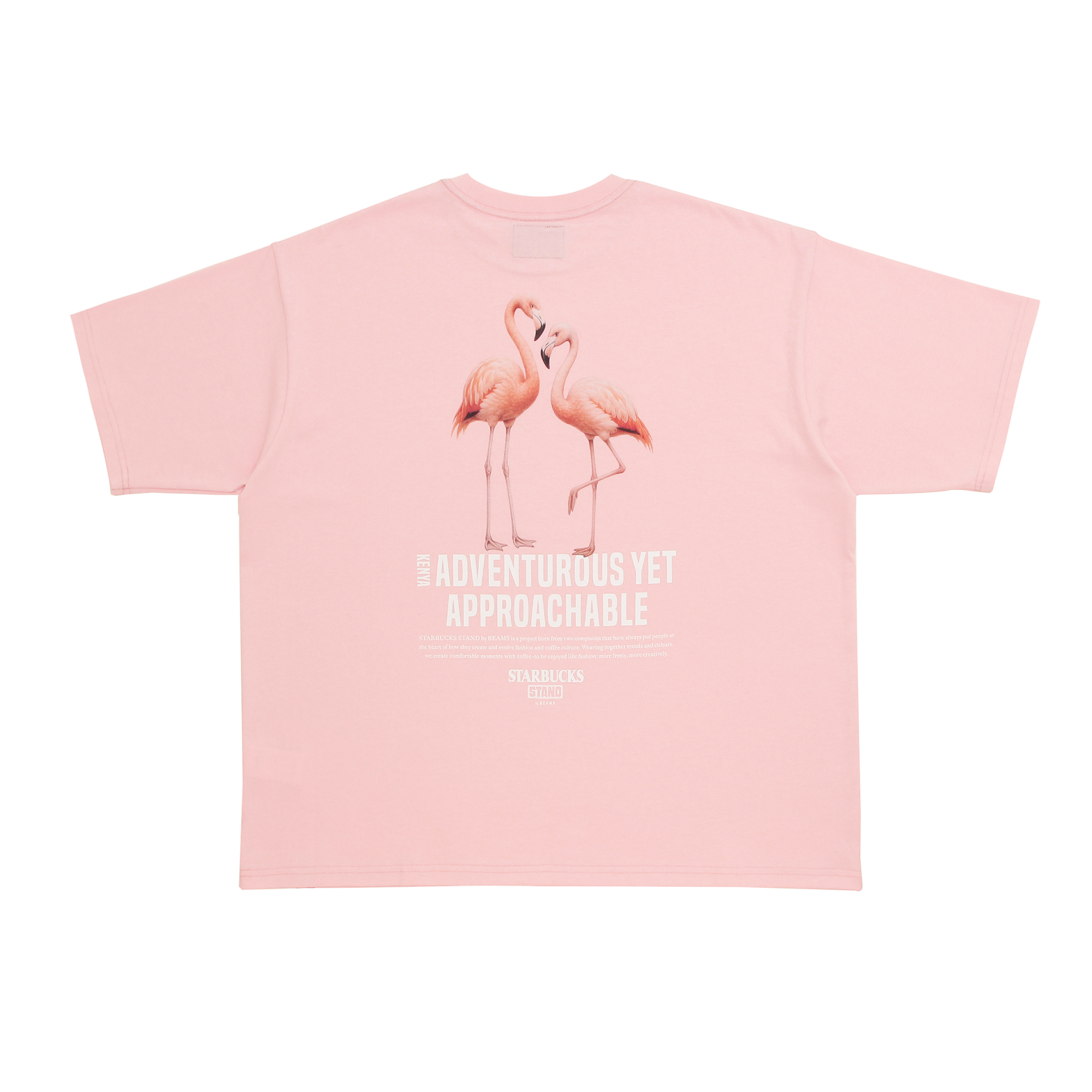 STARBUCKS STAND by BEAMS アニマルプリントTシャツ フラミンゴ ピンク 