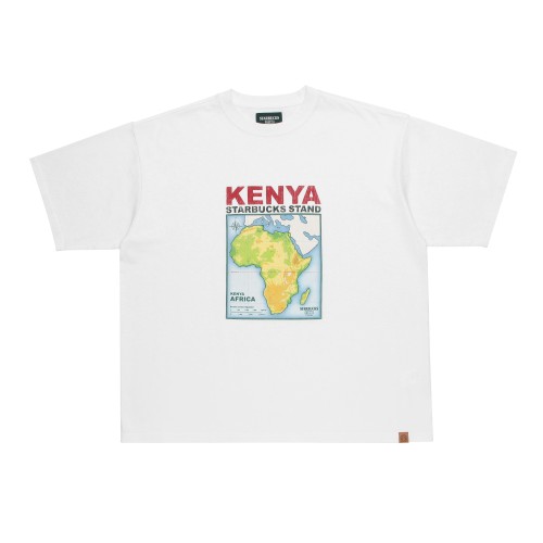 [5月22日10時発売]STARBUCKS STAND by BEAMS プリントTシャツ KENYA ホワイト