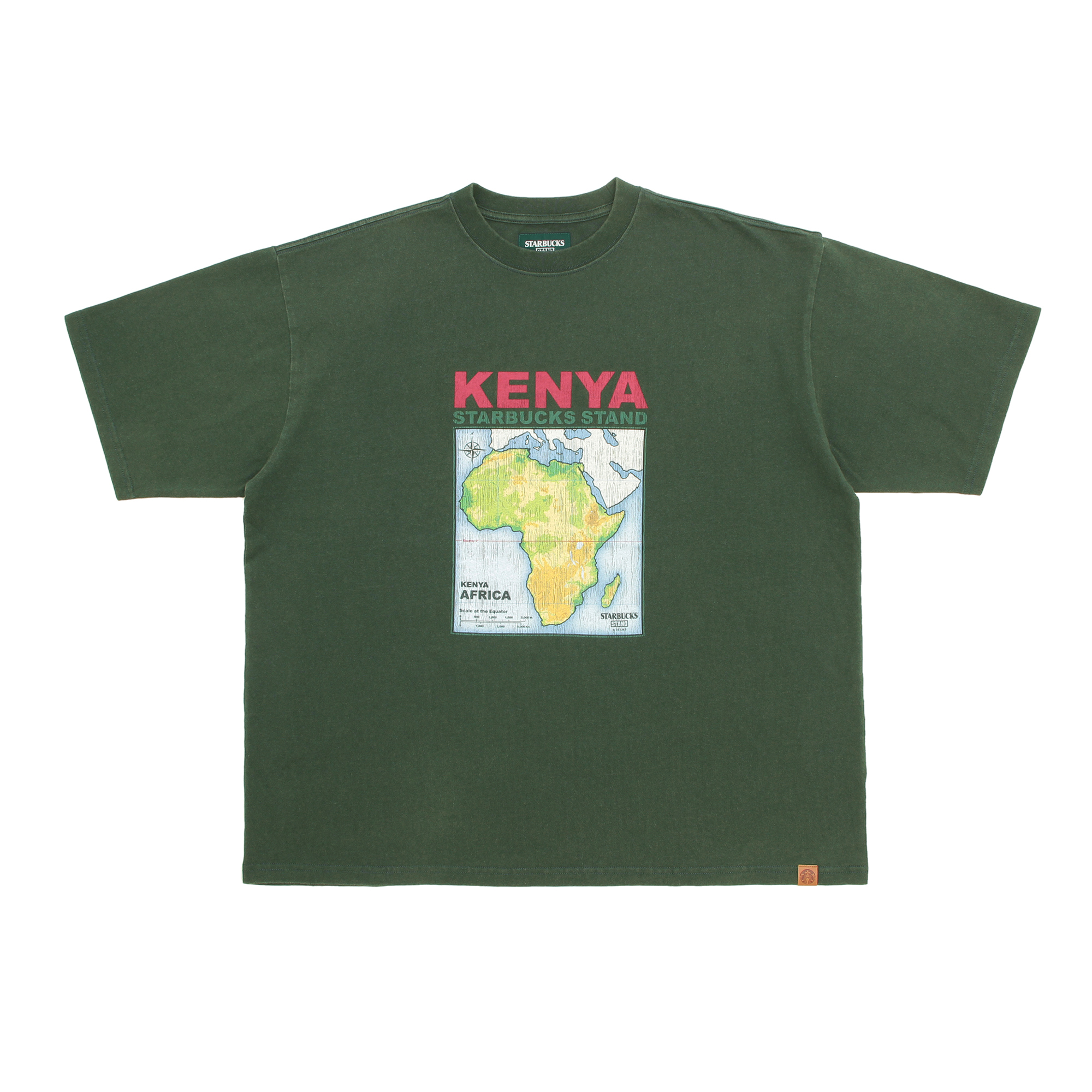 STARBUCKS STAND by BEAMS プリントTシャツ KENYA グリーン|グッズ