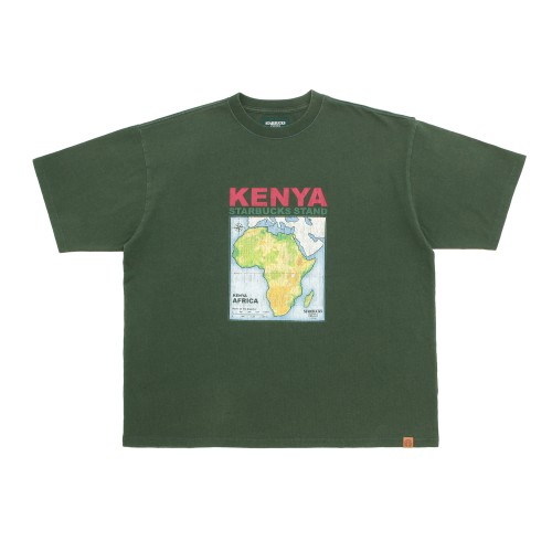 [5月22日10時発売]STARBUCKS STAND by BEAMS プリントTシャツ KENYA グリーン