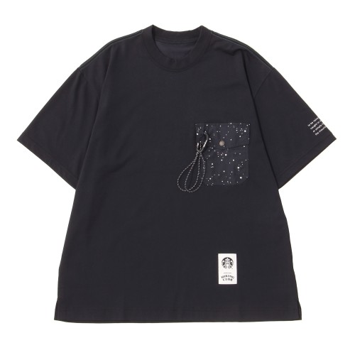 [9月9日6時オンラインストア発売]and wander + STARBUCKS ポケットＴシャツ ネイビー