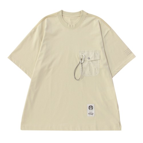 [9月9日6時オンラインストア発売]and wander + STARBUCKS ポケットＴシャツ オフホワイト