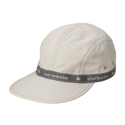 [9月9日6時オンラインストア発売]and wander + STARBUCKS ジャカードテープキャップ オフホワイト