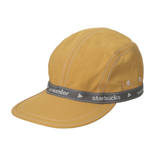 [9月9日6時オンラインストア発売]and wander + STARBUCKS ジャカードテープキャップ ダークイエロー