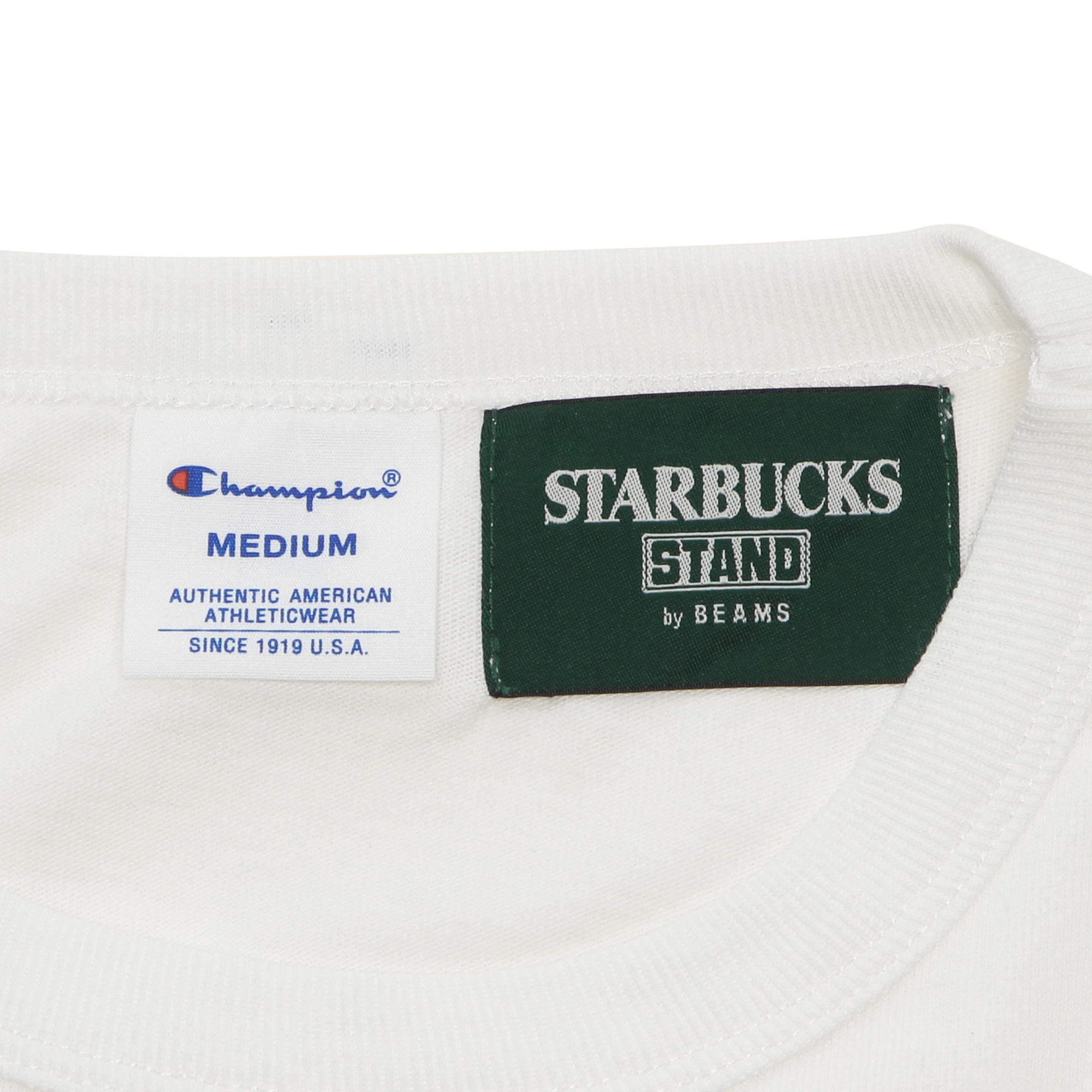 STARBUCKS STAND by BEAMS Champion ヘビーウェイトTシャツ ホワイト