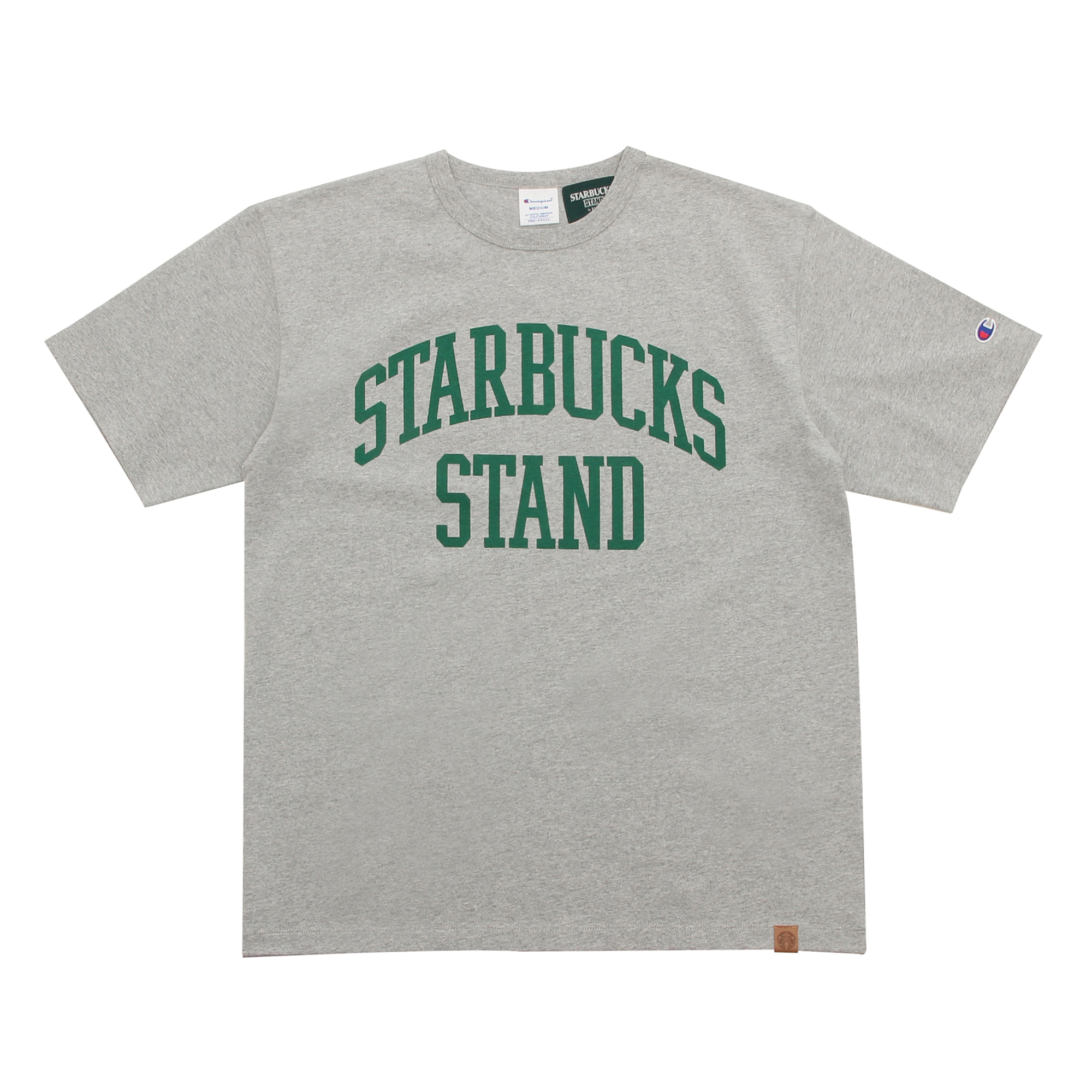 STARBUCKS STAND by BEAMS Champion ヘビーウェイトTシャツ グレー