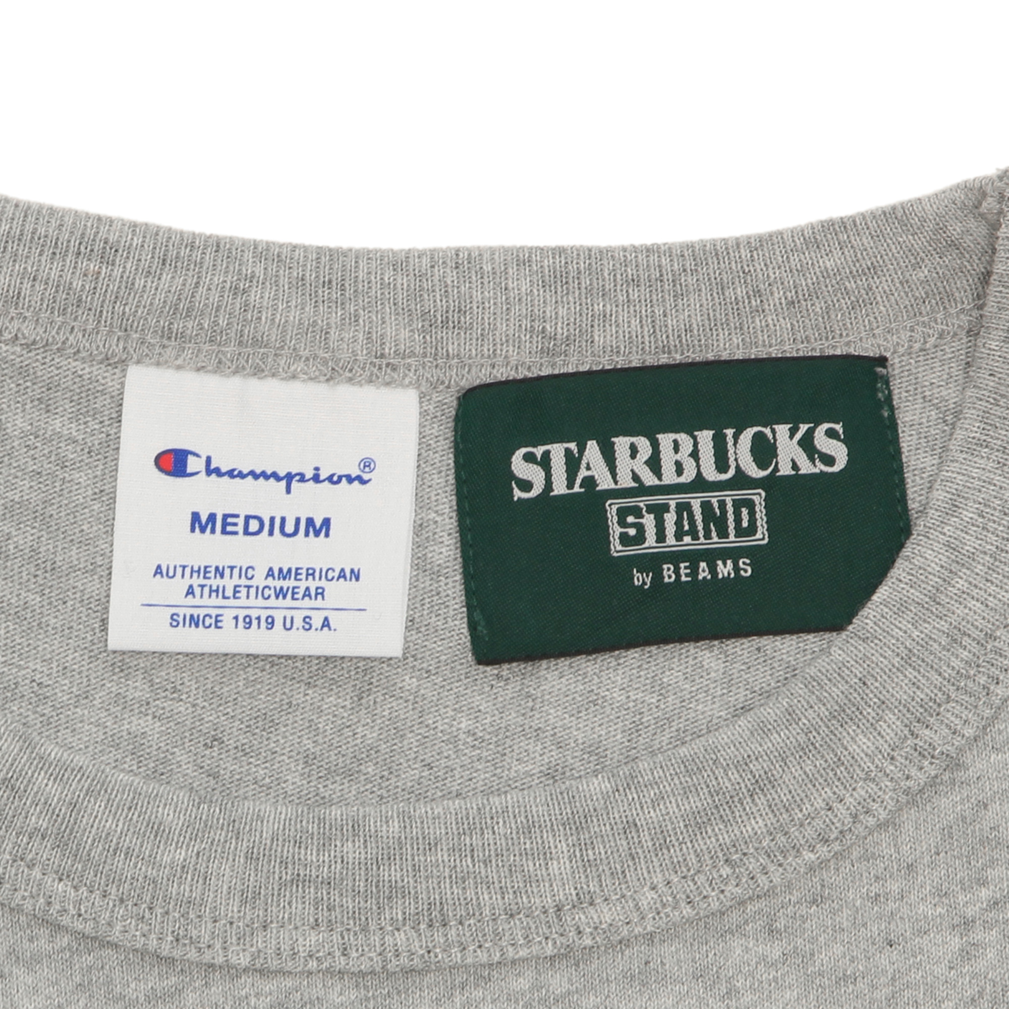 STARBUCKS STAND by BEAMS Champion ヘビーウェイトTシャツ グレー