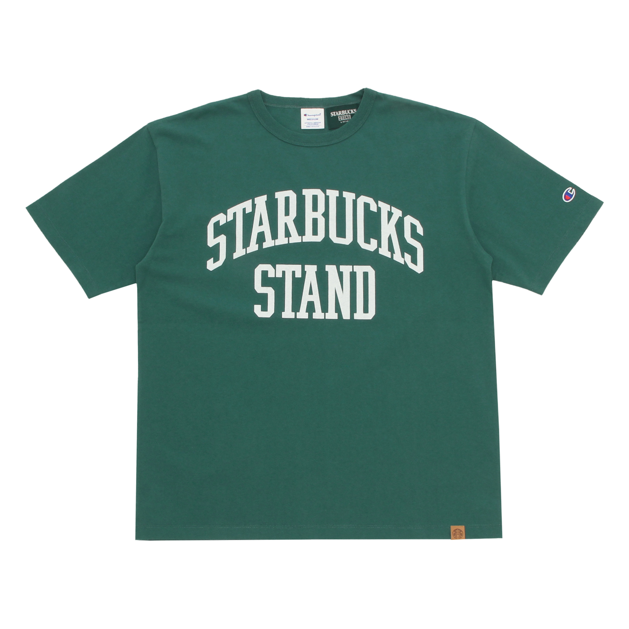 STARBUCKS STAND by BEAMS Champion ヘビーウェイトTシャツ グリーン