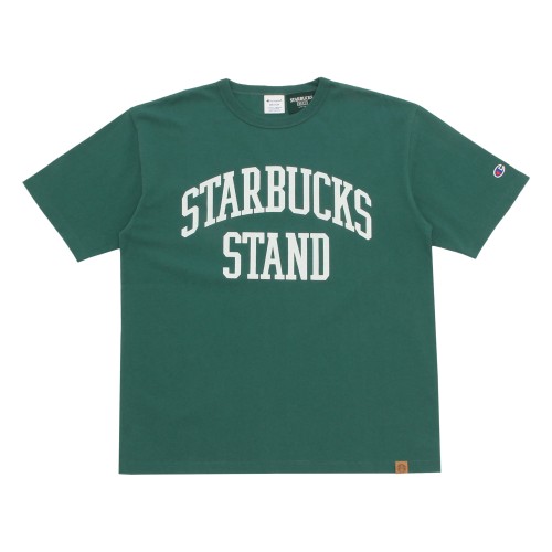 [6月12日10時発売]STARBUCKS STAND by BEAMS Champion ヘビーウェイトTシャツ グリーン