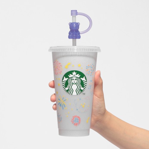 [7月21日20時オンラインストア先行発売]ミステリーカラーチェンジングリユーザブルコールドカップ花火710ml＋ミステリーパックリユーザブルカップ専用ストローキャップベアリスタスパークリング
