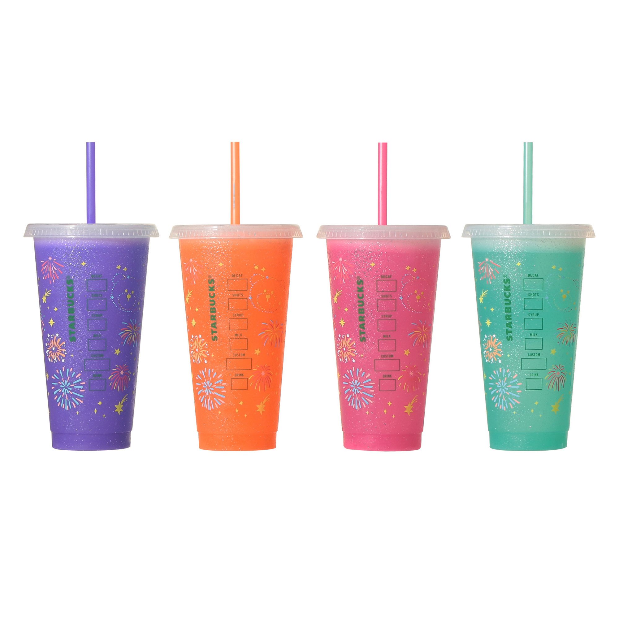ミステリーカラーチェンジングリユーザブルコールドカップ花火710ml＋