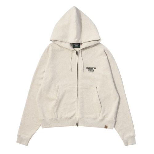 [9月18日10時発売]STARBUCKS STAND by BEAMS LOGO ジップ フーディ オートミール