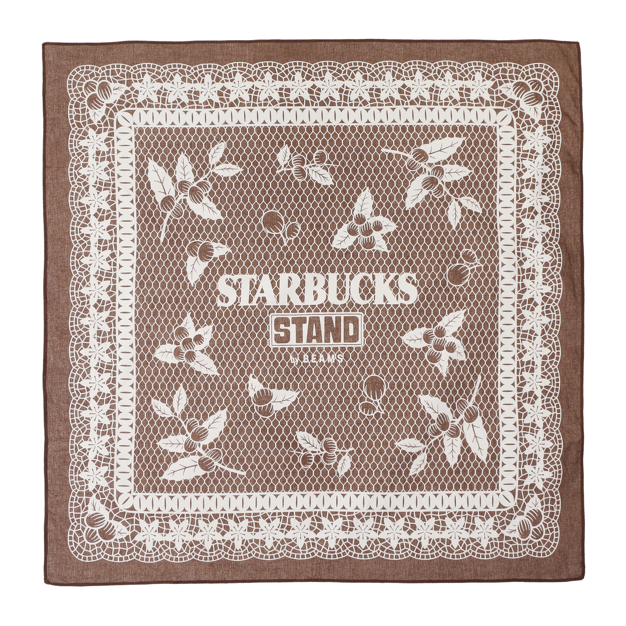 STARBUCKS STAND by BEAMS コーヒーチェリー バンダナ ブラウン