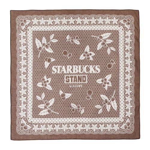 [9月18日10時発売]STARBUCKS STAND by BEAMS コーヒーチェリー バンダナ ブラウン