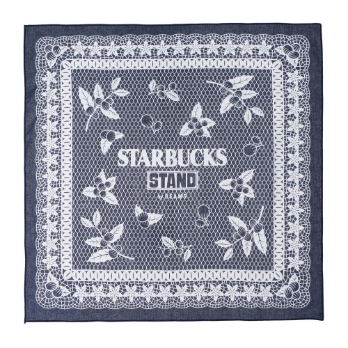 [9月18日10時発売]STARBUCKS STAND by BEAMS コーヒーチェリー バンダナ ネイビー