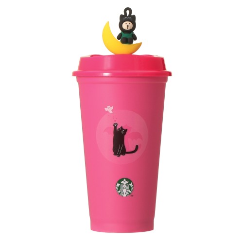 [10月8日20時オンラインストア先行発売] ハロウィン2026カラーチェンジングリユーザブルカップ473ml＋ハロウィン2026リユーザブルカップ専用ドリンクホールキャップベアリスタキャット
